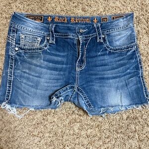 Rock Revival Distressed Blue Jean Shorts